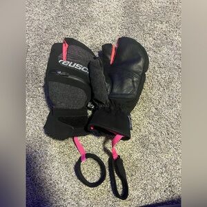 Reusch youth large 3 finger mittens euc